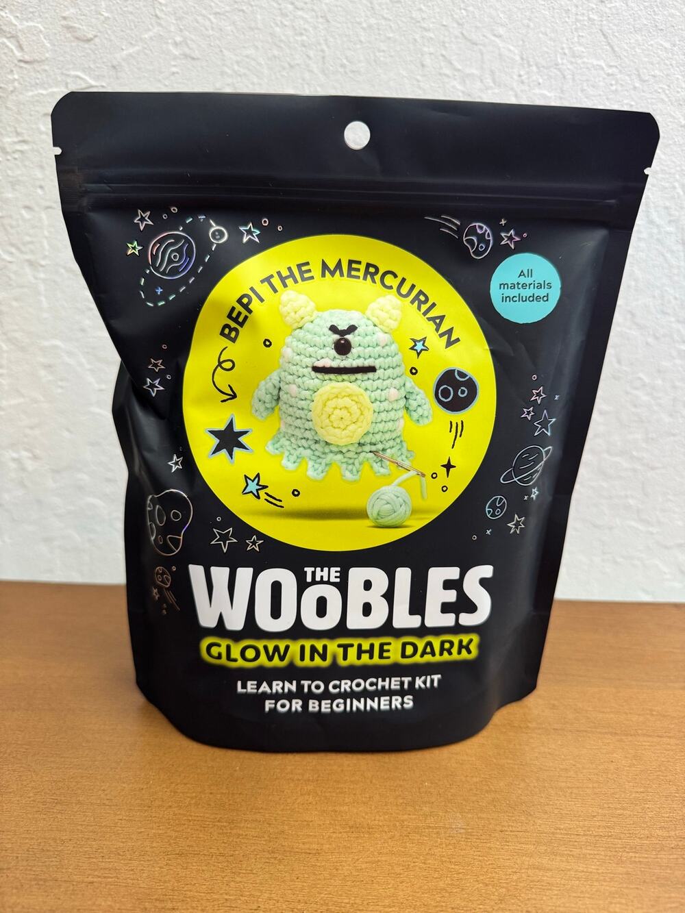 *Glow in the Dark* Woobles Bepi the Mercurian Collectible Crochet Kit (Unopened)